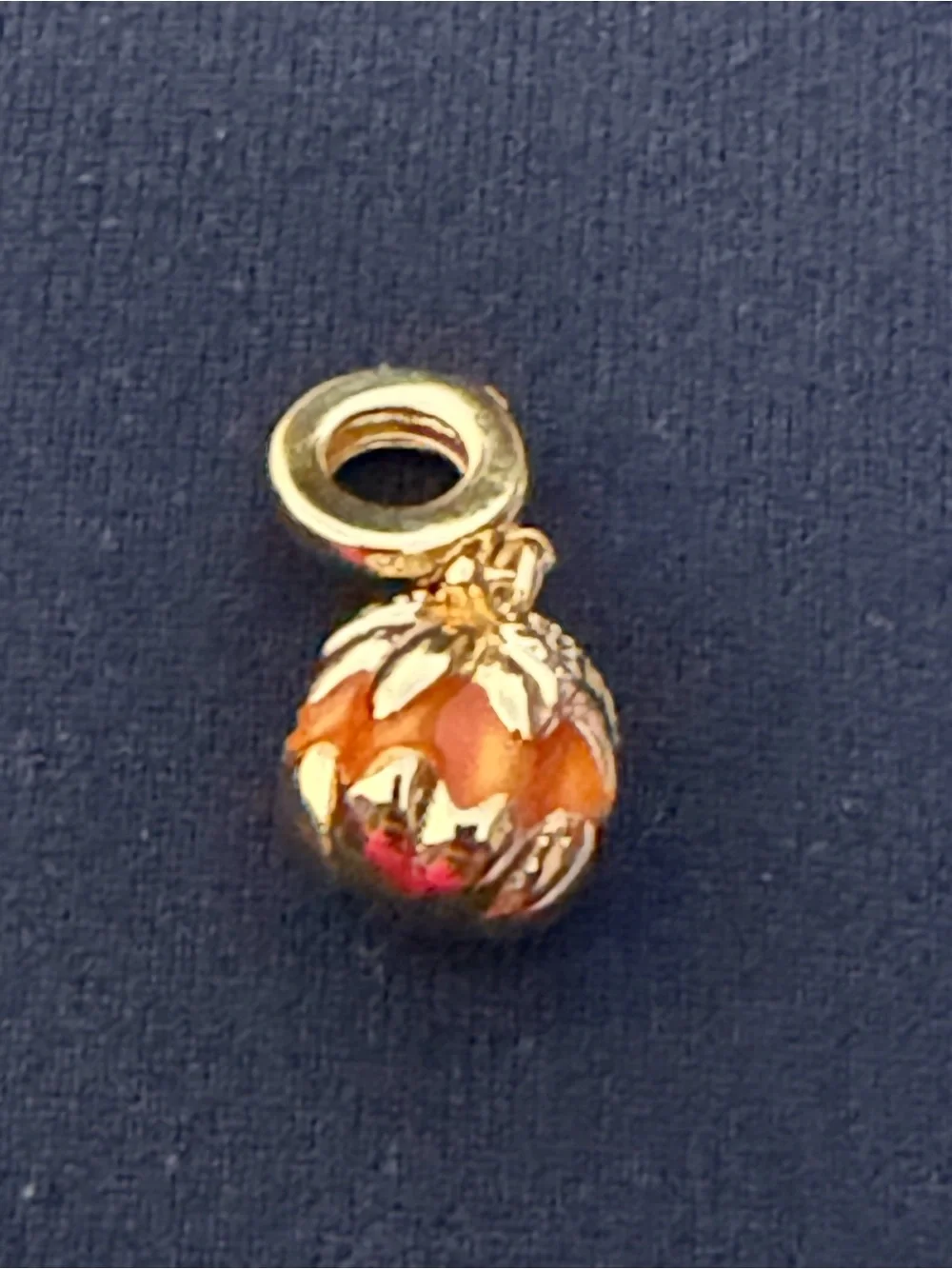 Gold-Plated Orange Pumpkin Charm
